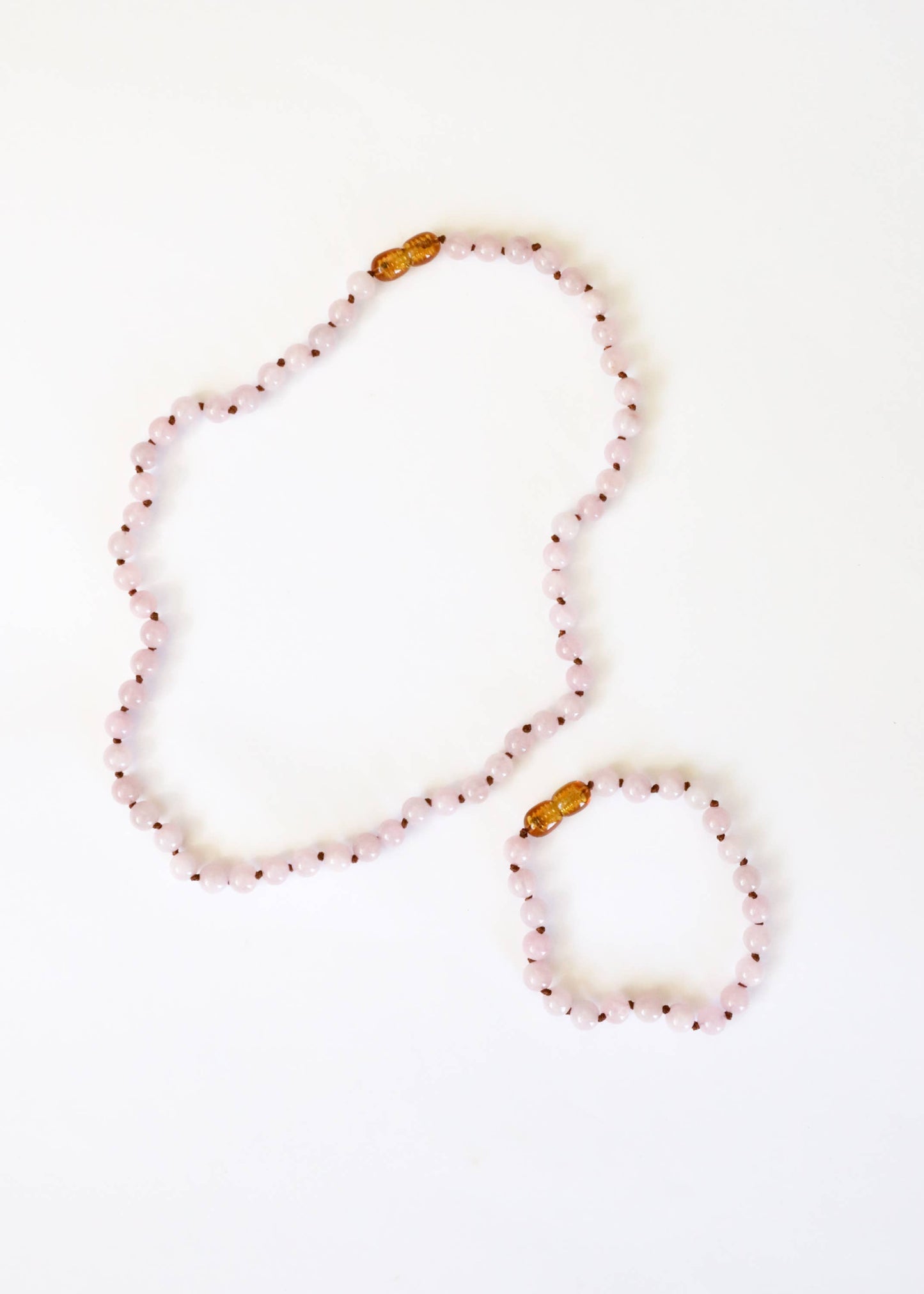 Pure Gemstone + Rose Quartz 11” Necklace