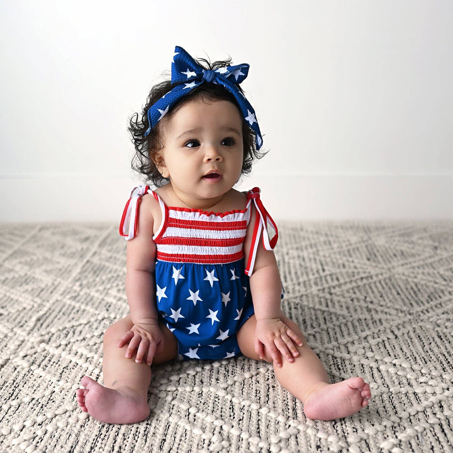 Bamboo Smocked Bubble Romper 4th of July