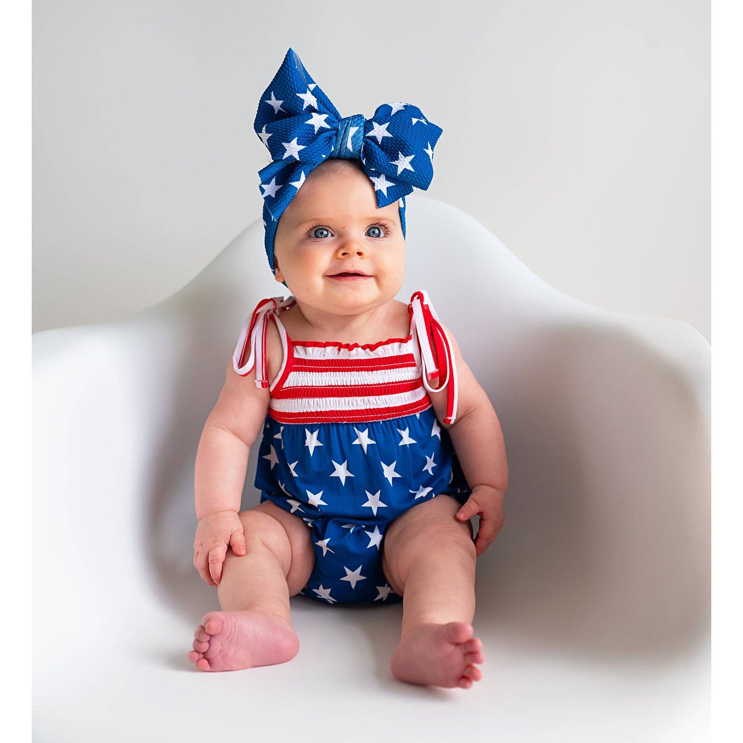 Bamboo Smocked Bubble Romper 4th of July