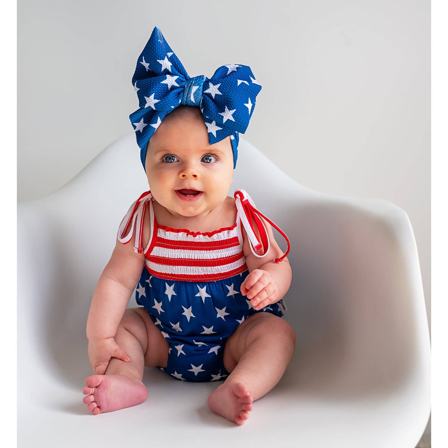 Bamboo Smocked Bubble Romper 4th of July