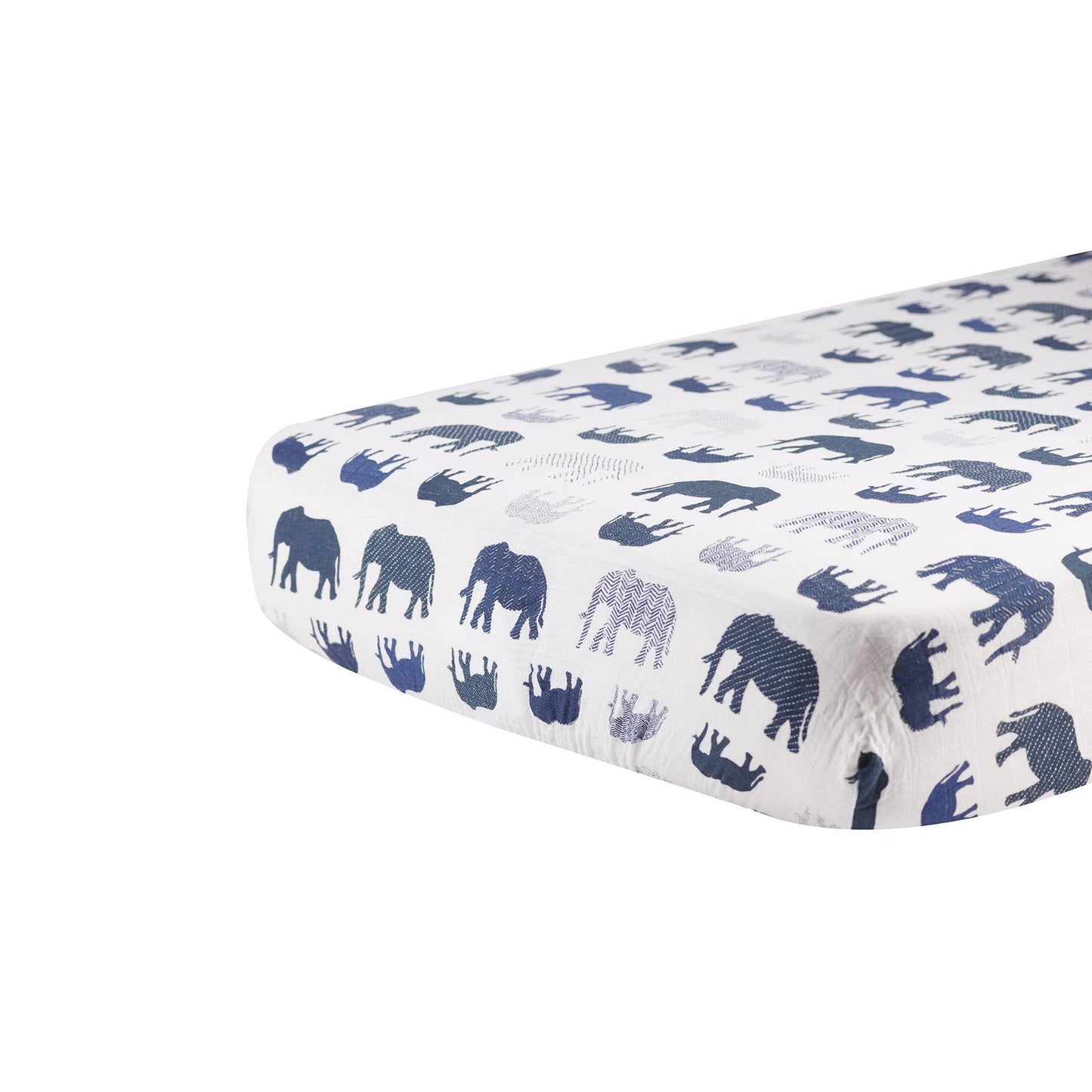 Blue Elephant Crib Sheet