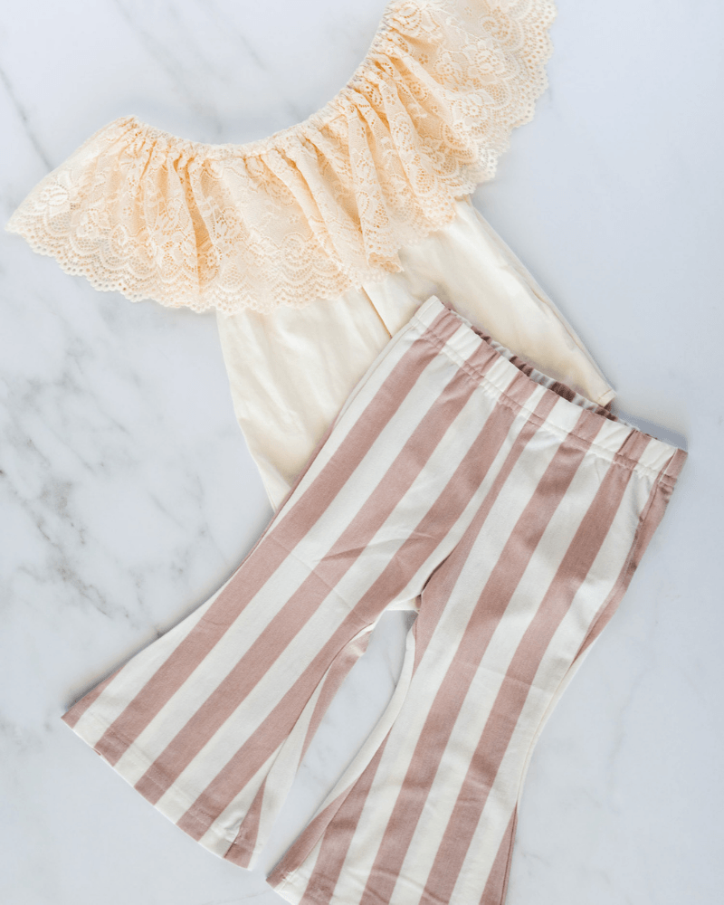 Blakely Boho Bell Bottoms - Peaches 'n Cream Stripes