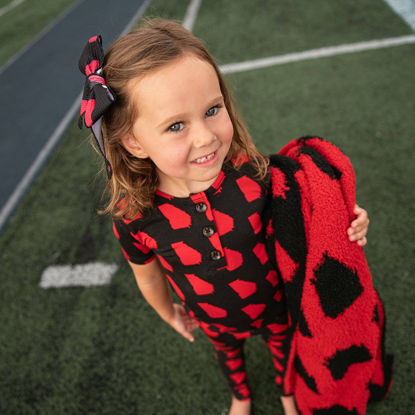 Baby State Football Plush Blanket Mini Georgia Black & Red