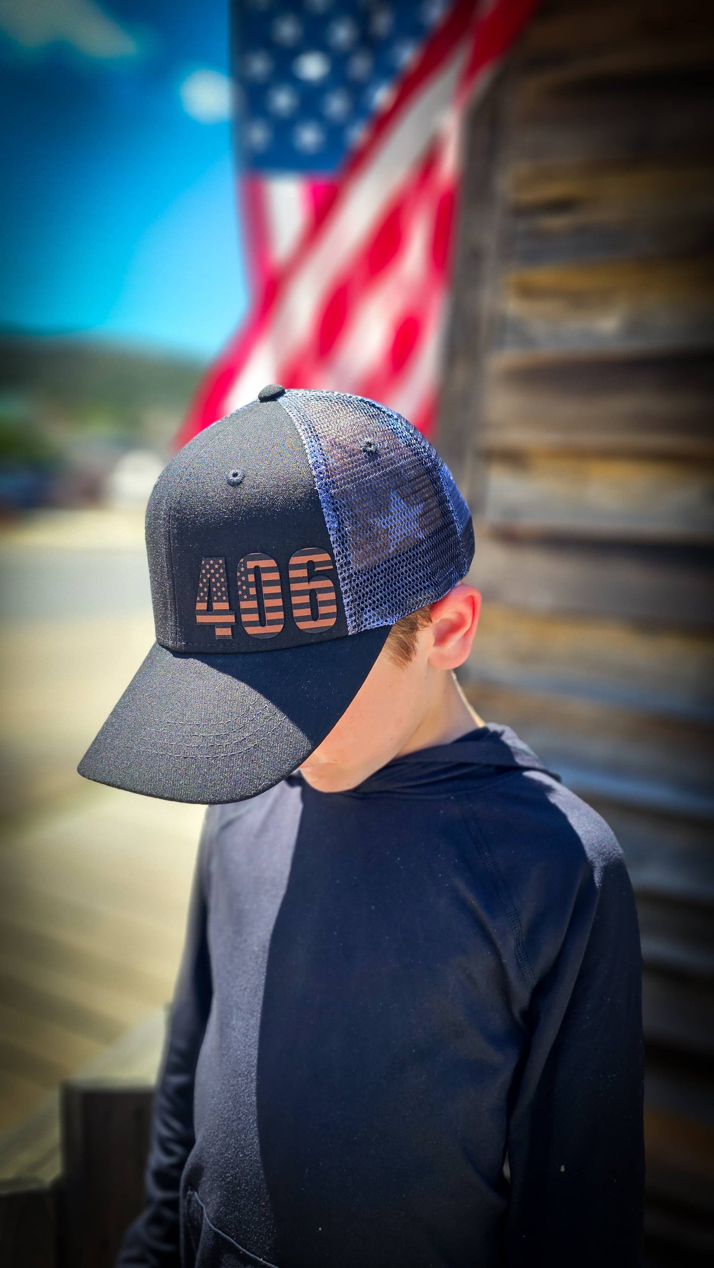 Black Patriot Area Code - Unisex Trucker Hat: Toddler