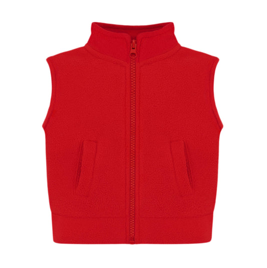 Georgia Fleece Vest Jacket: Red