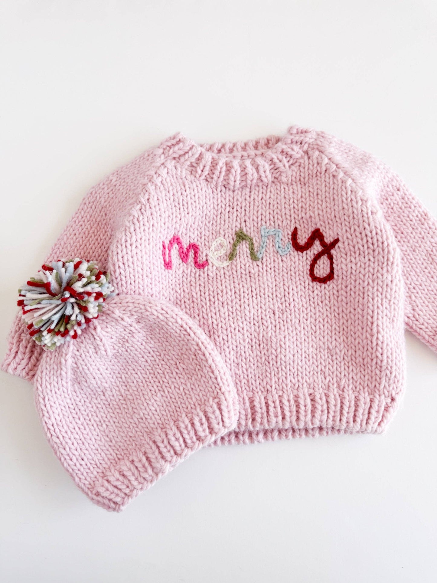 Merry Baby Pink Christmas Sweater