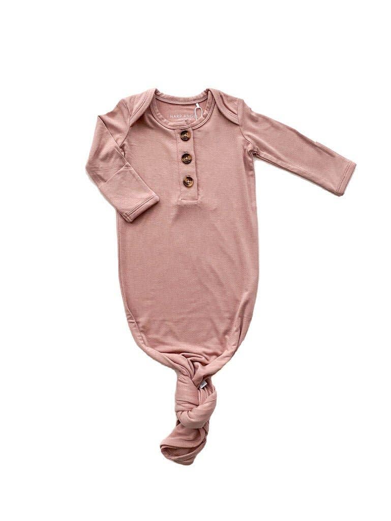 Dusty Pink Knotted Baby Gown