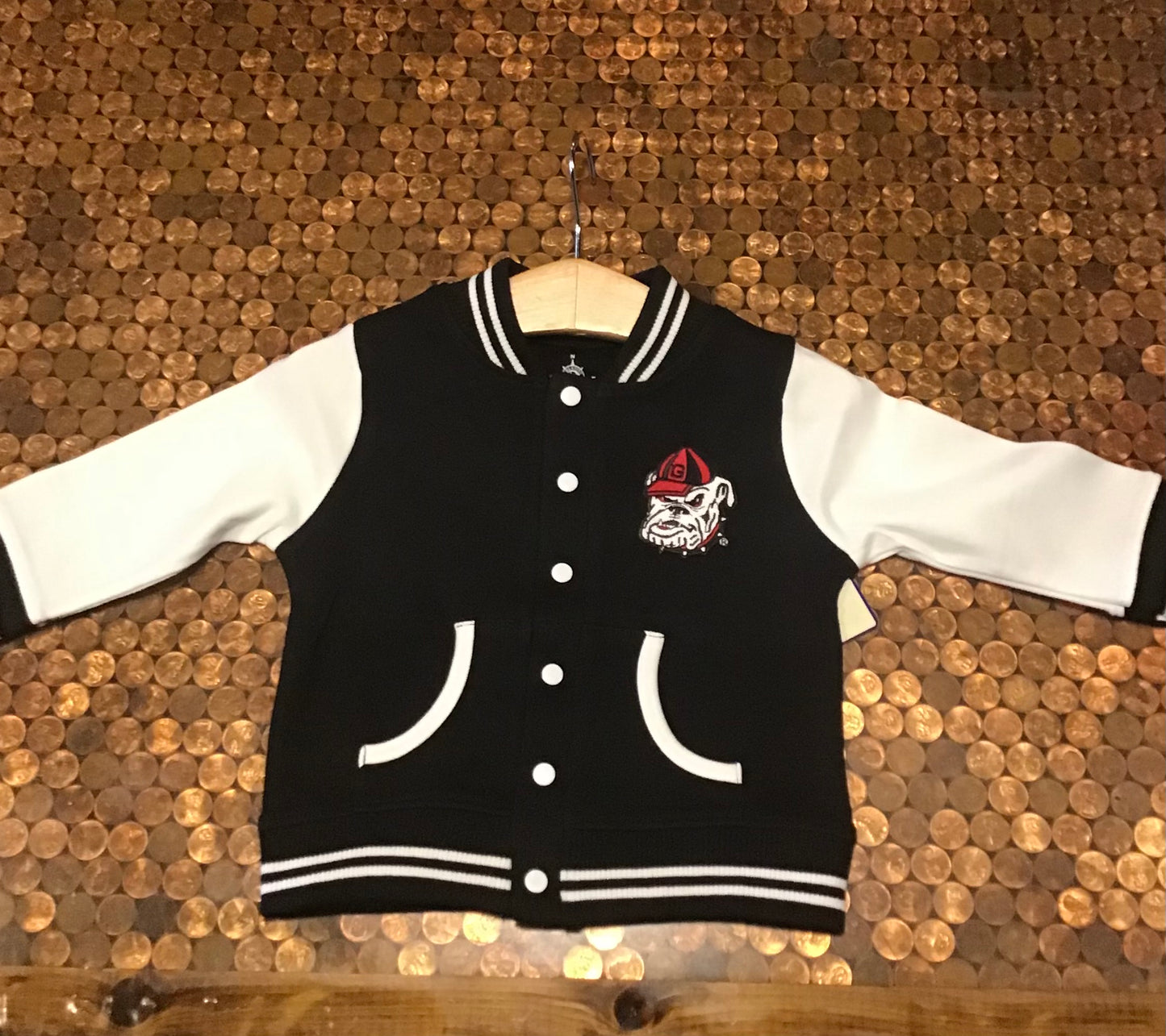 Black Georgia Bulldogs Letterman Jacket