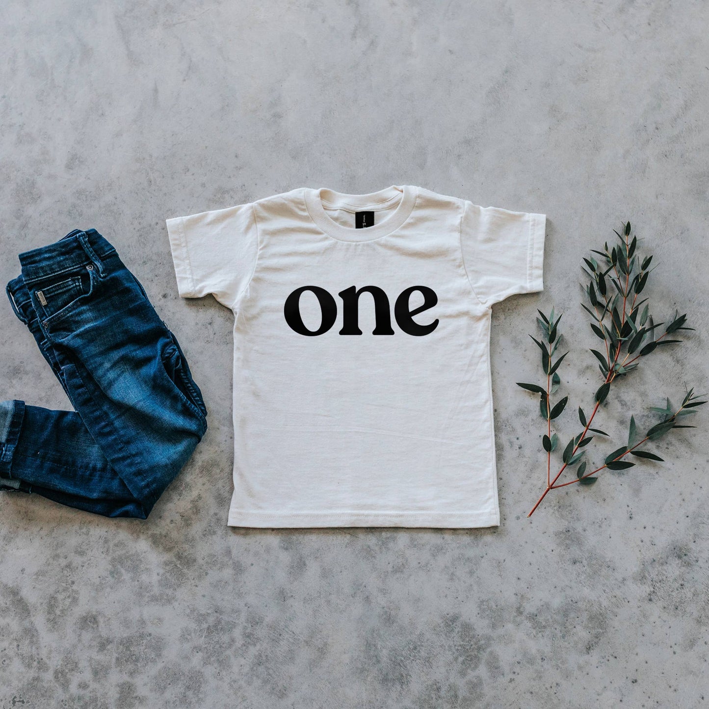 One Modern Birthday Tee • Cream Organic Cotton Unisex Shirt