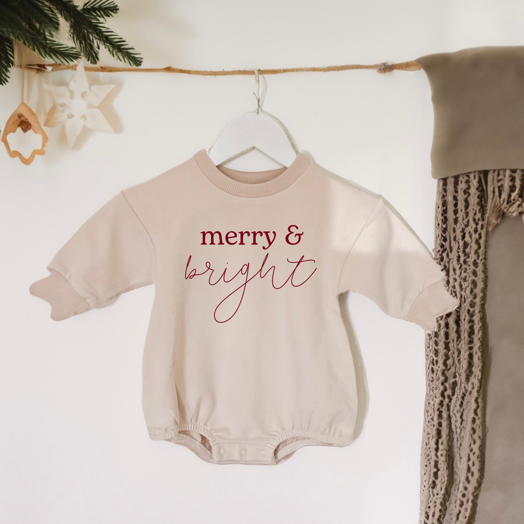 PREORDER Holiday Organic Cotton Baby Rompers: 3-6m / Message With Design Choice