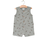 Henley Tank Short Romper- Salamander- Pond