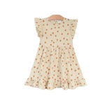 Ruffle Dress- Dots- Saffron