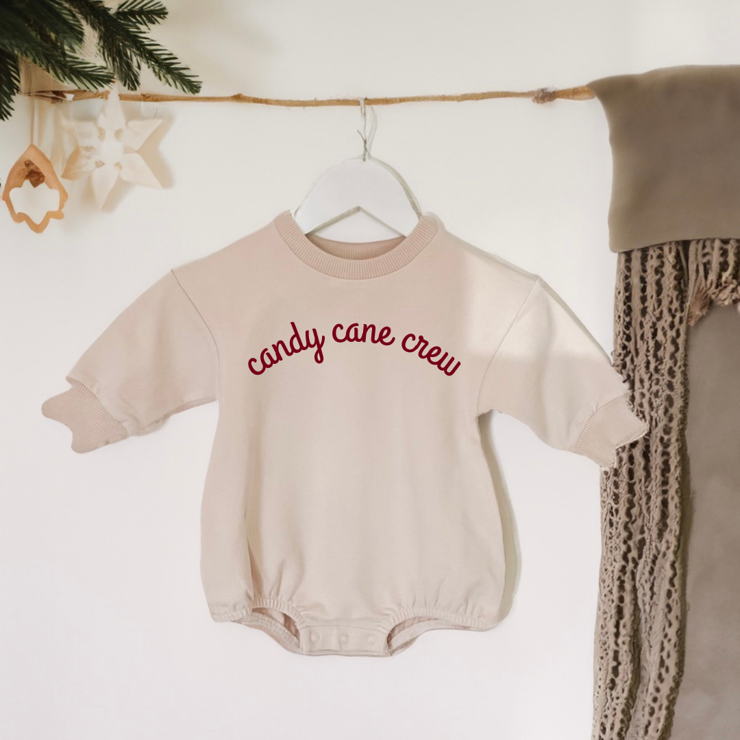 PREORDER Holiday Organic Cotton Baby Rompers: 3-6m / Message With Design Choice