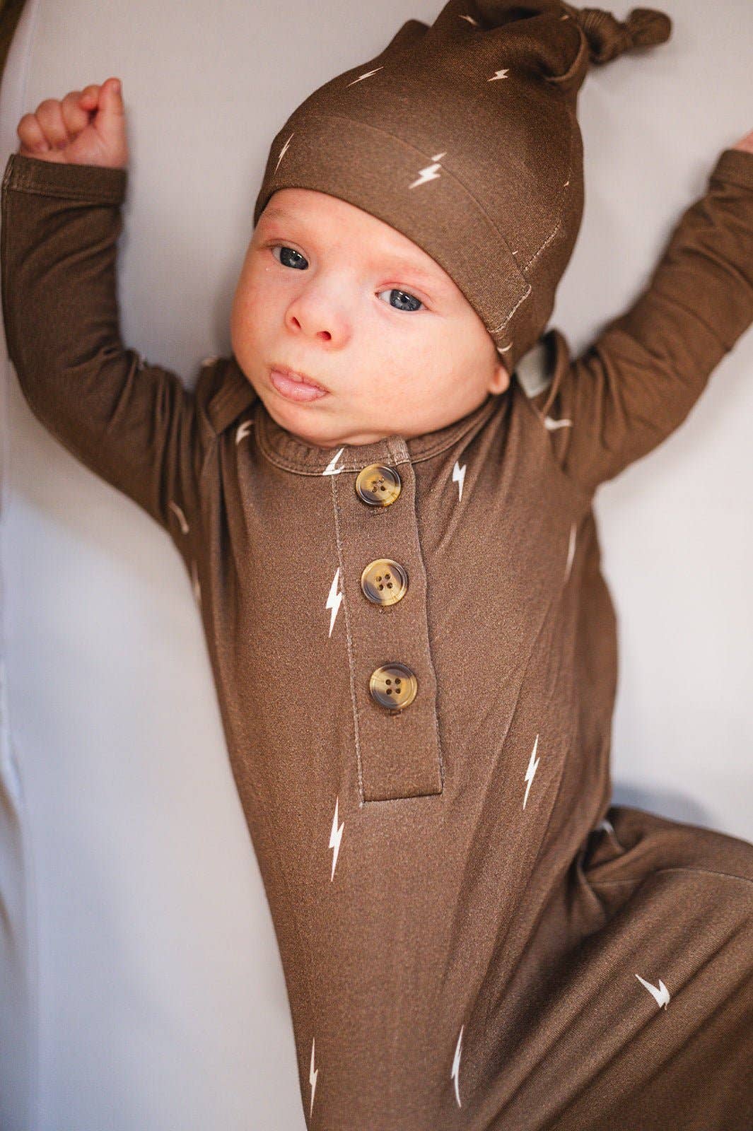 Knotted Baby Gown - Brown Lightning: Gown Only