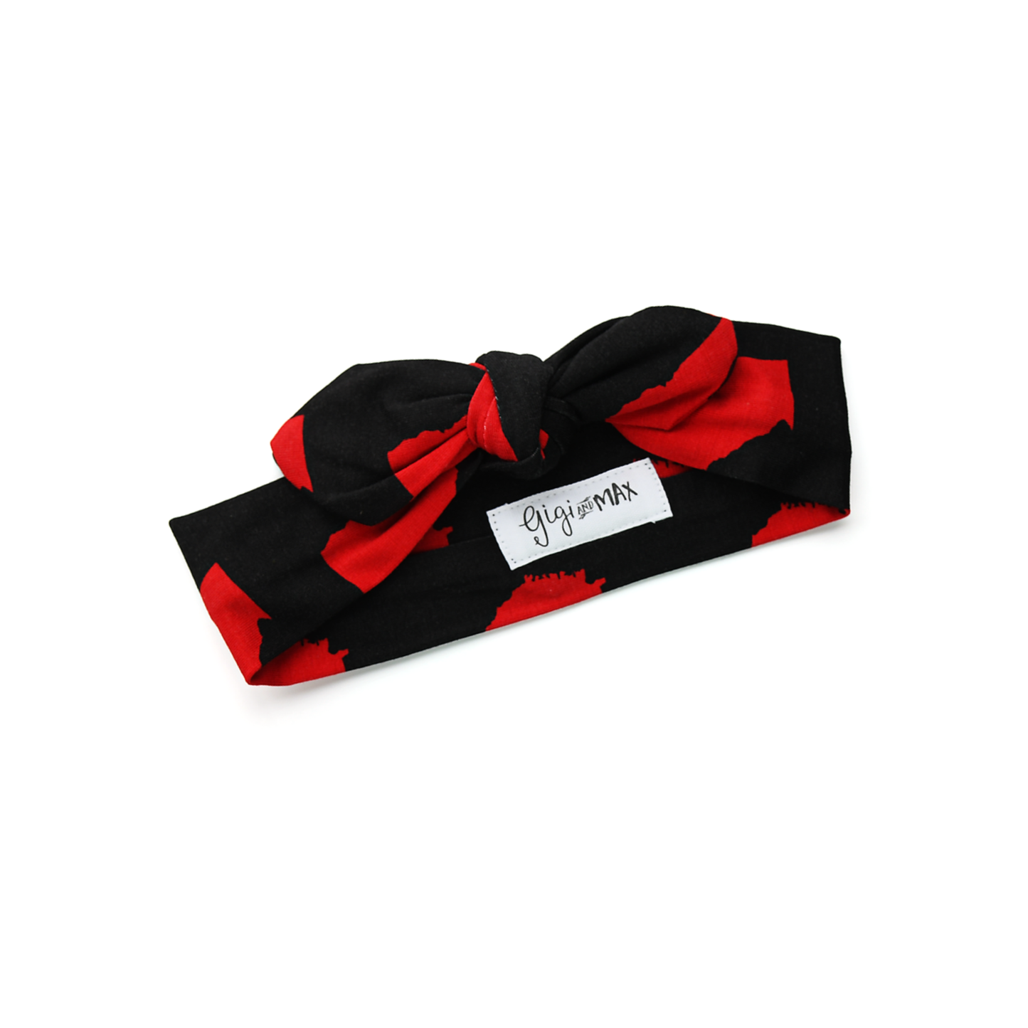 Bamboo Baby Girl Topknot Headband Georgia Black & Red