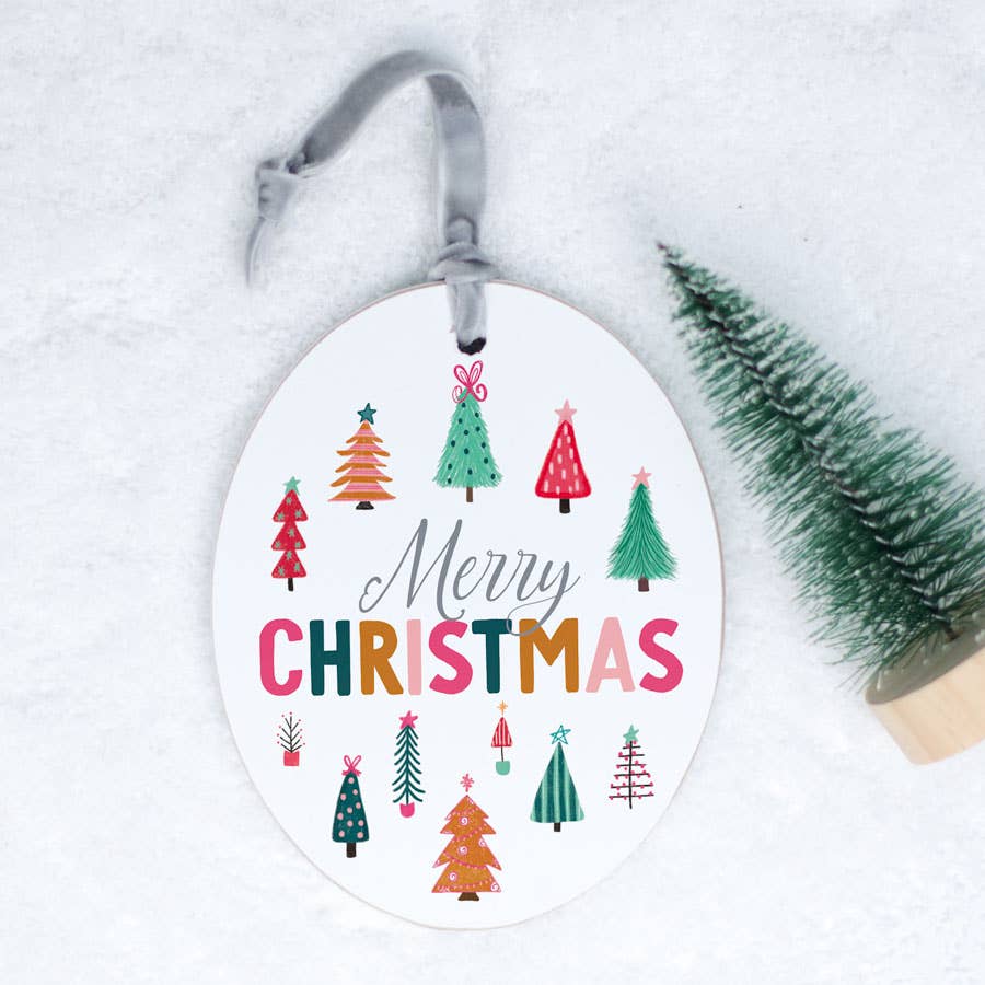 Merry Christmas Oval Ornament