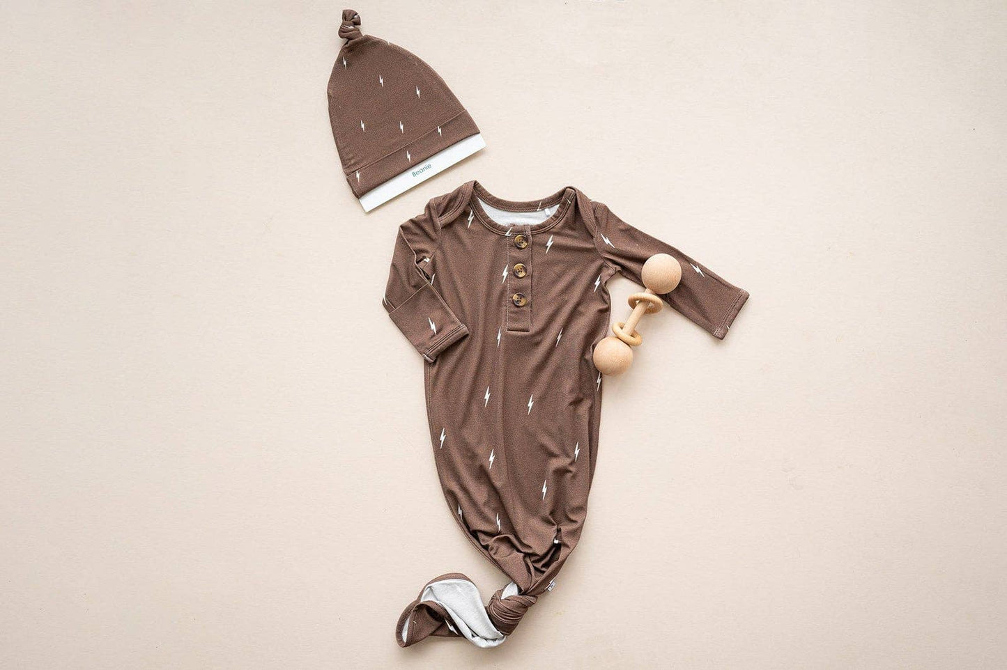 Knotted Baby Gown - Brown Lightning: Gown Only