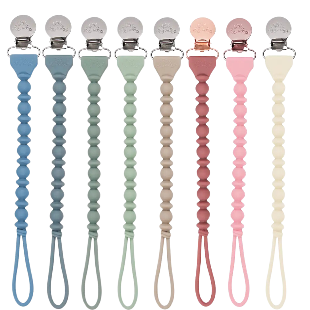 Silicone One-Piece Pacifier Clips: Buttercream