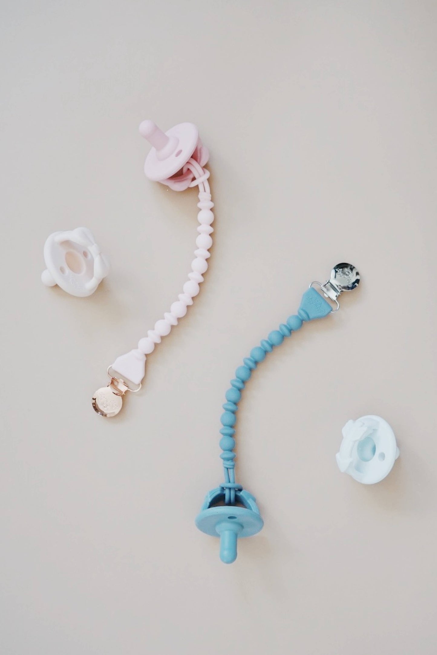 Silicone One-Piece Pacifier Clips: Buttercream