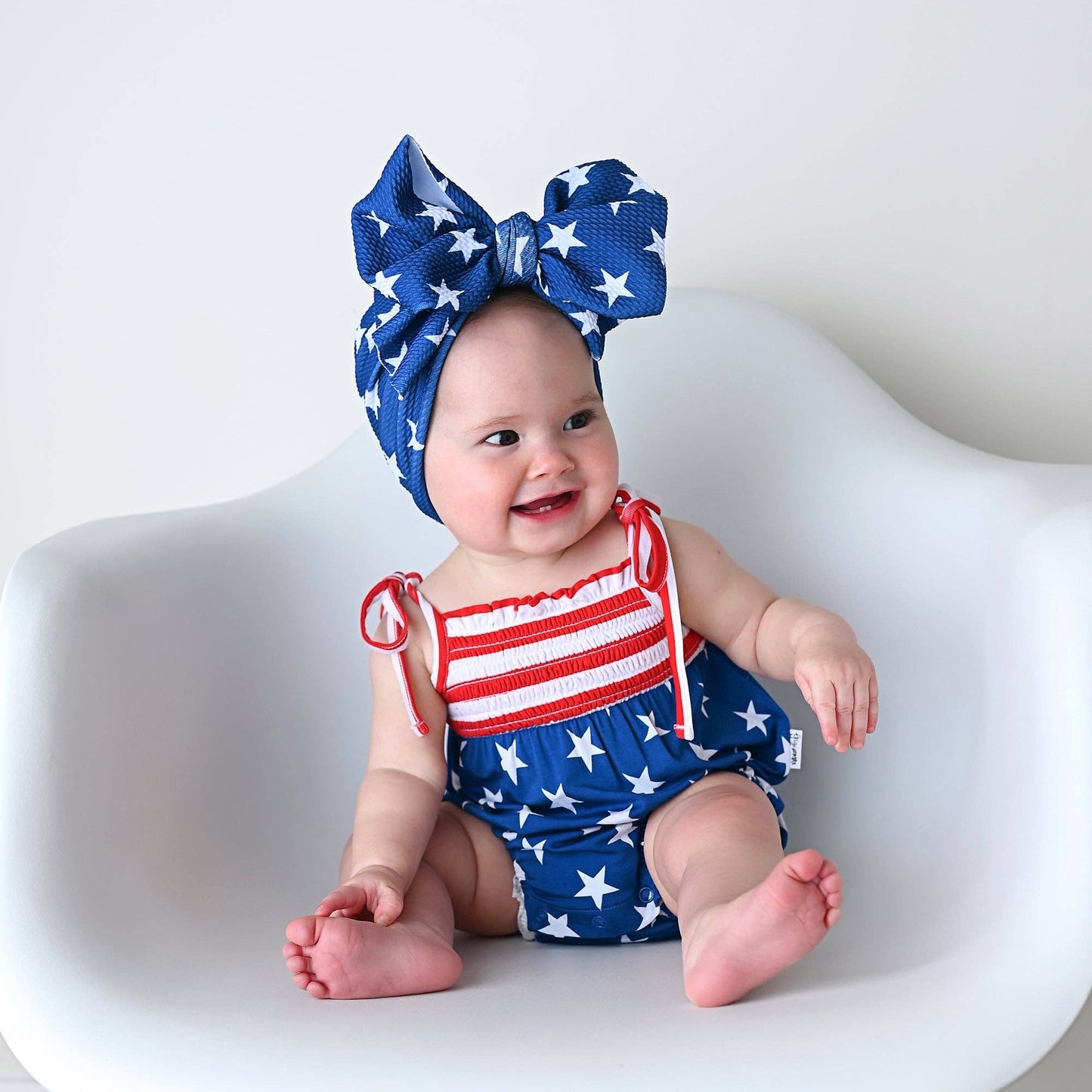 Bamboo Smocked Bubble Romper 4th of July