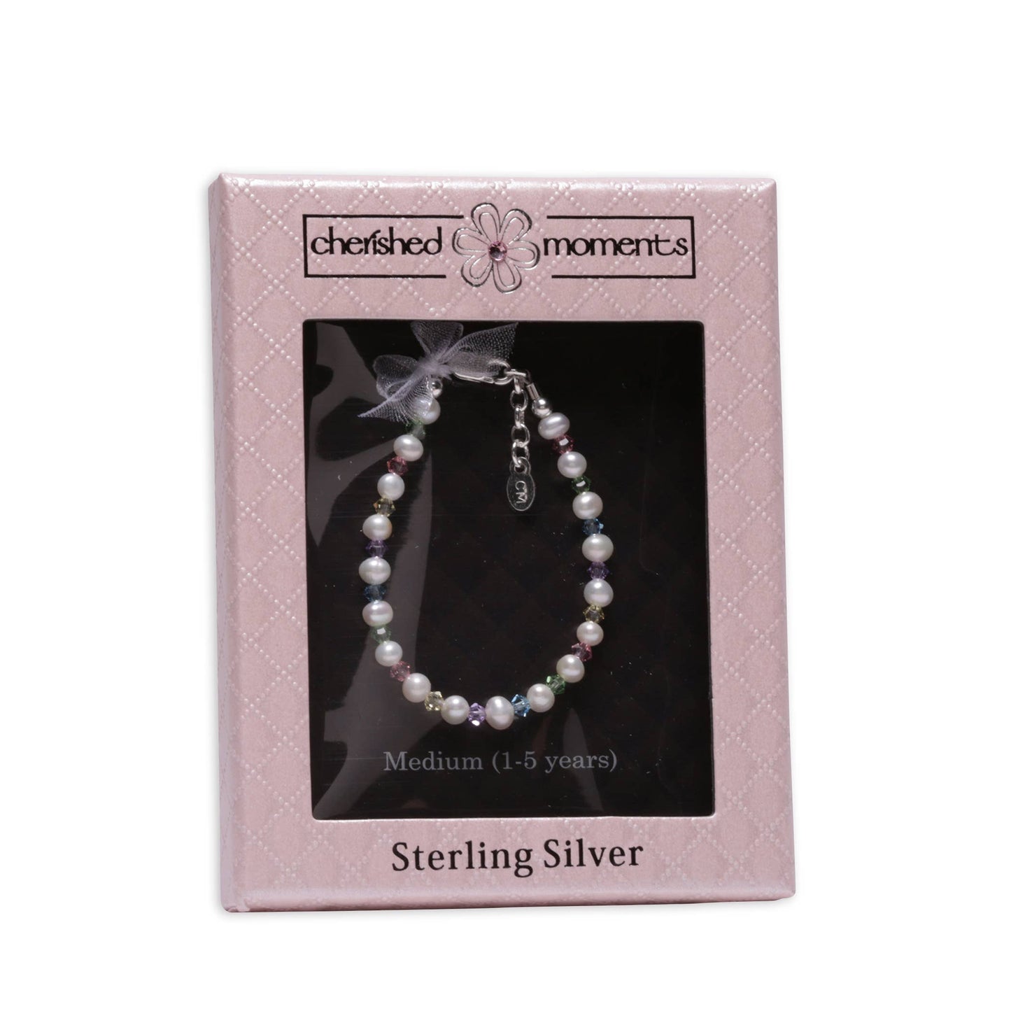 Sterling Silver Baby's 1st Pearls Bracelet Keepsake Gift: Medium 1-5 Years