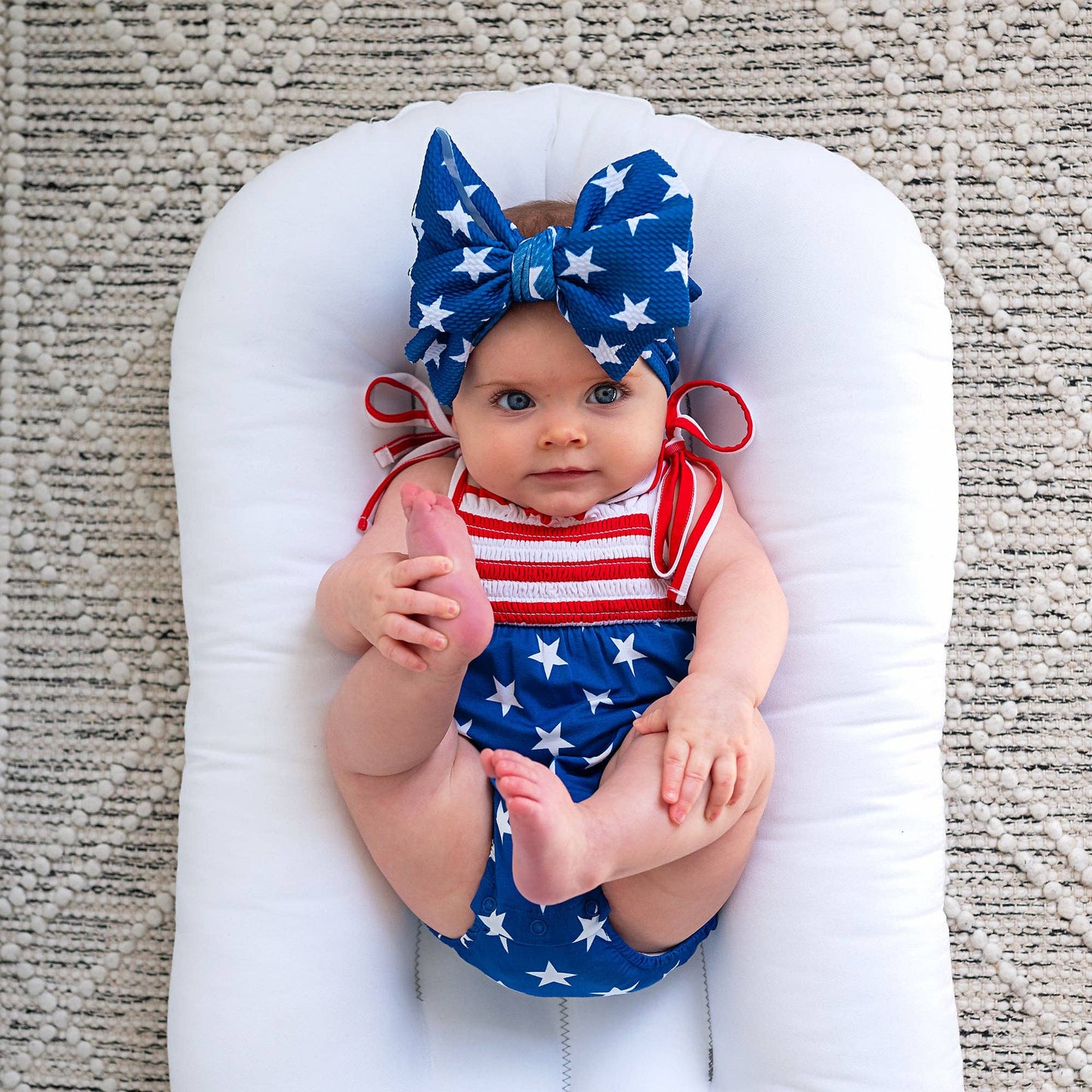 Bamboo Smocked Bubble Romper 4th of July