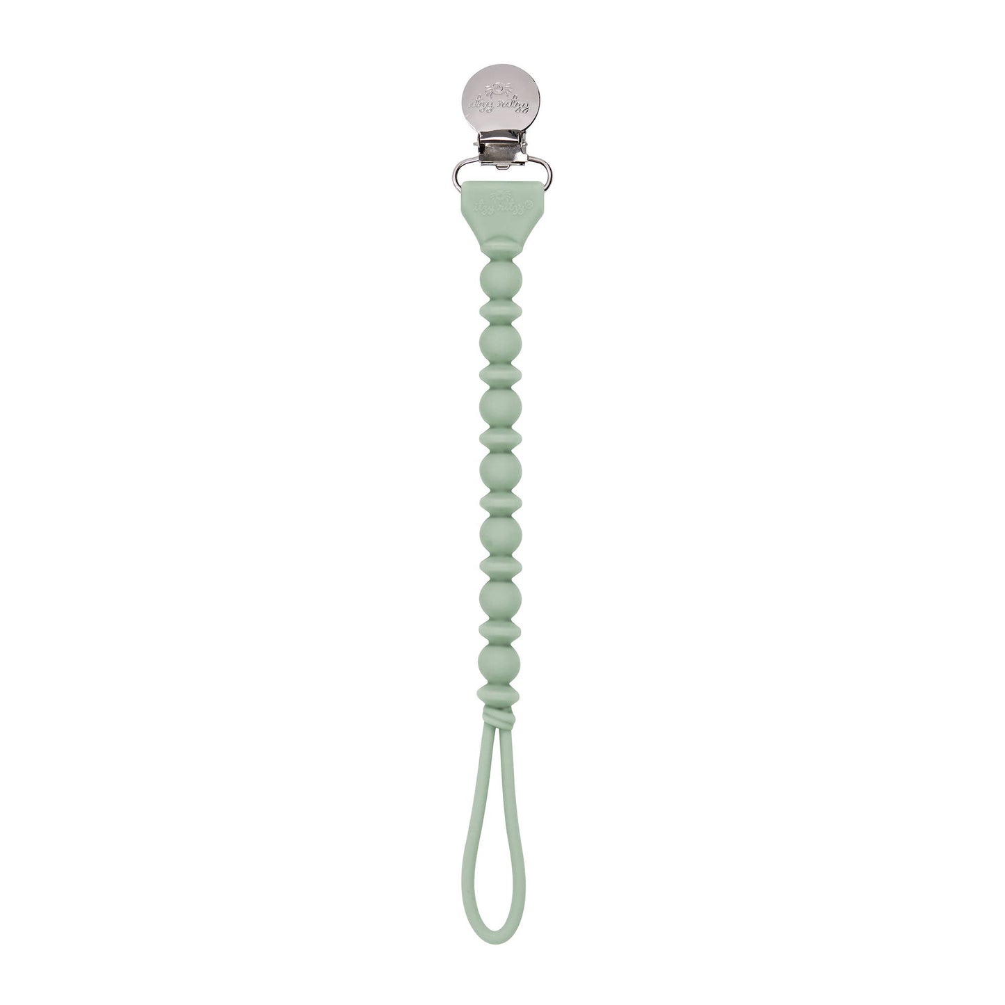 Silicone One-Piece Pacifier Clips: Succulent Green