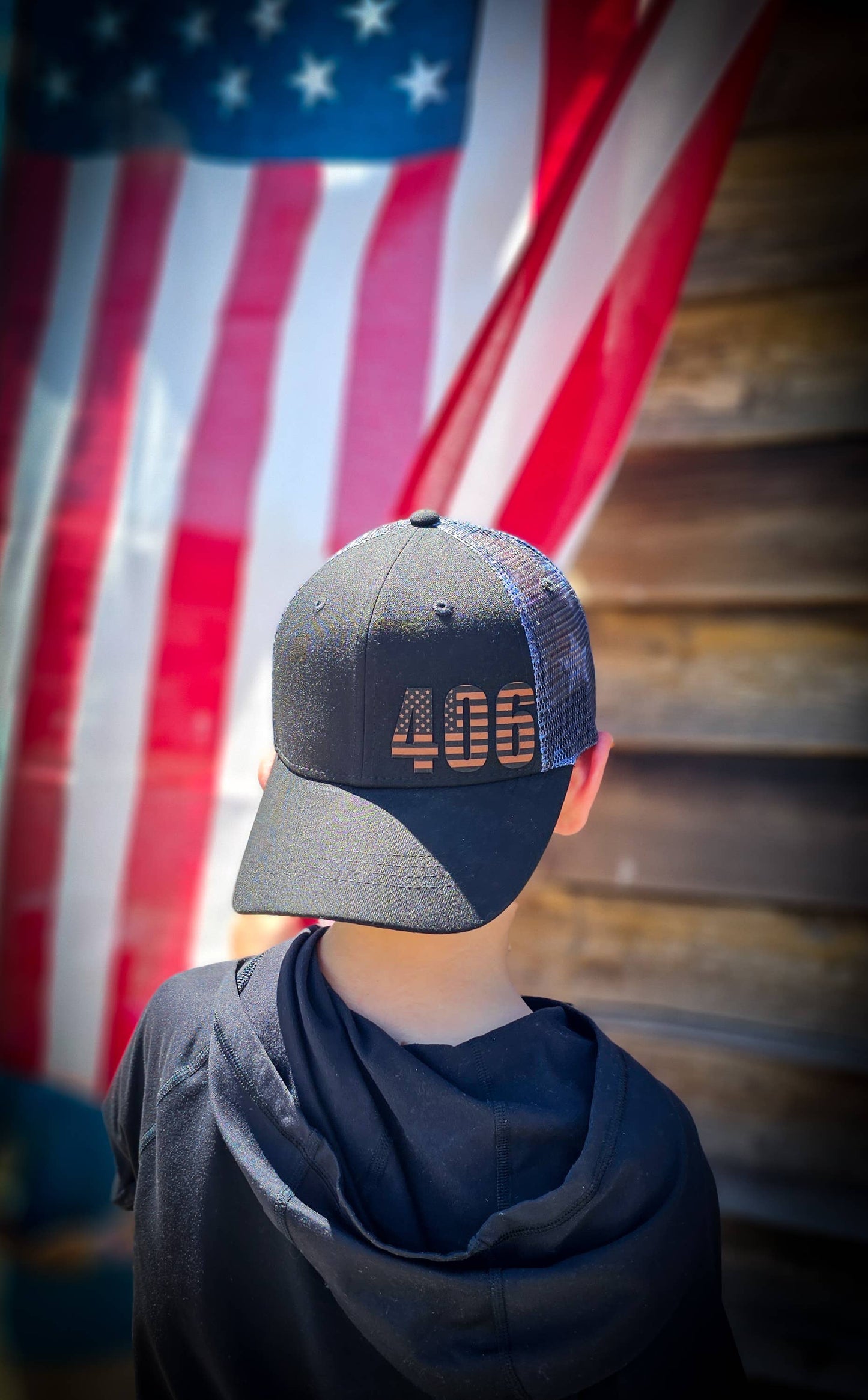 Black Patriot Area Code - Unisex Trucker Hat: Toddler