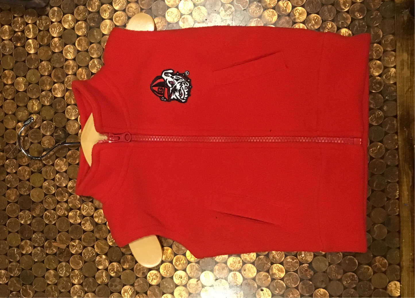 Georgia Fleece Vest Jacket: Red