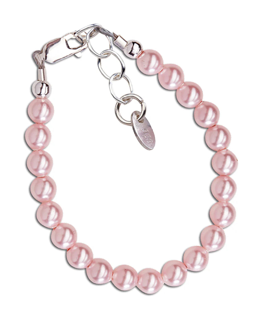 Jami Sterling Silver Bracelet with Pink Swarovski Pearls