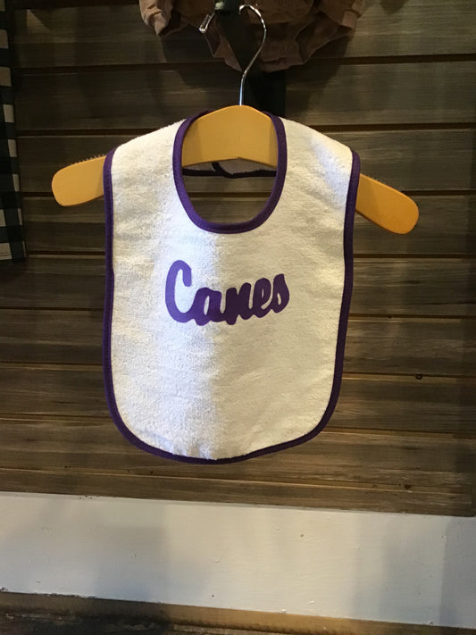 White and Purple Canes Bib