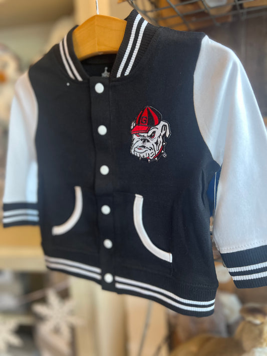 Black Georgia Bulldogs Letterman Jacket