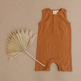 Organic Cotton Ribbed Sleeveless Romper