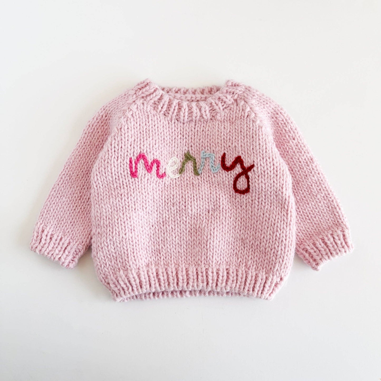 Merry Baby Pink Christmas Sweater