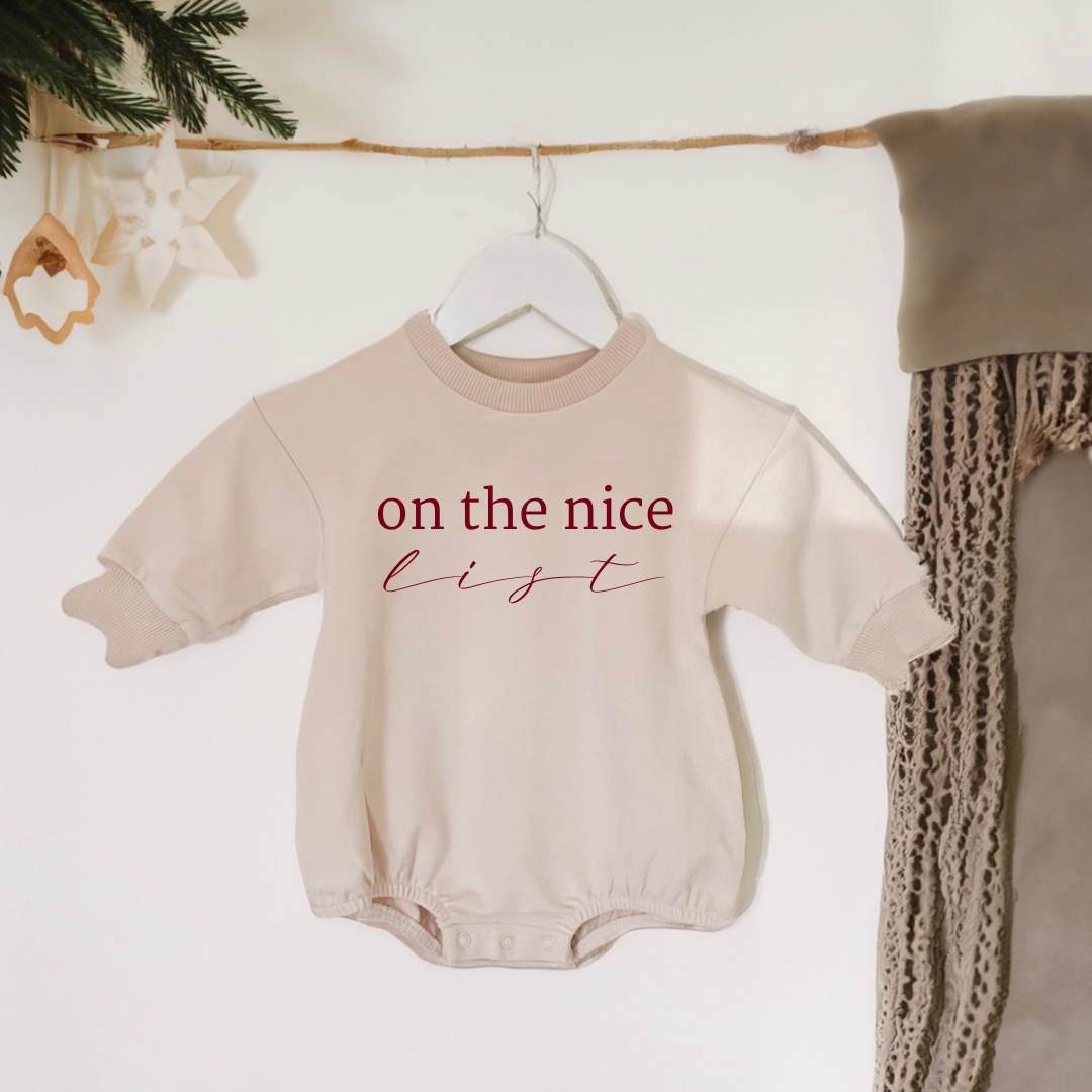 PREORDER Holiday Organic Cotton Baby Rompers: 3-6m / Message With Design Choice