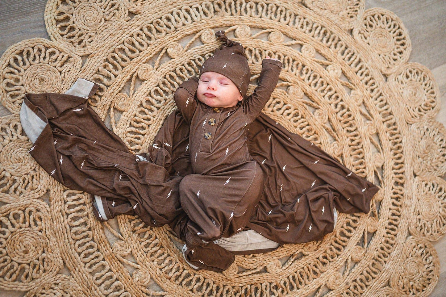 Knotted Baby Gown - Brown Lightning: Gown Only