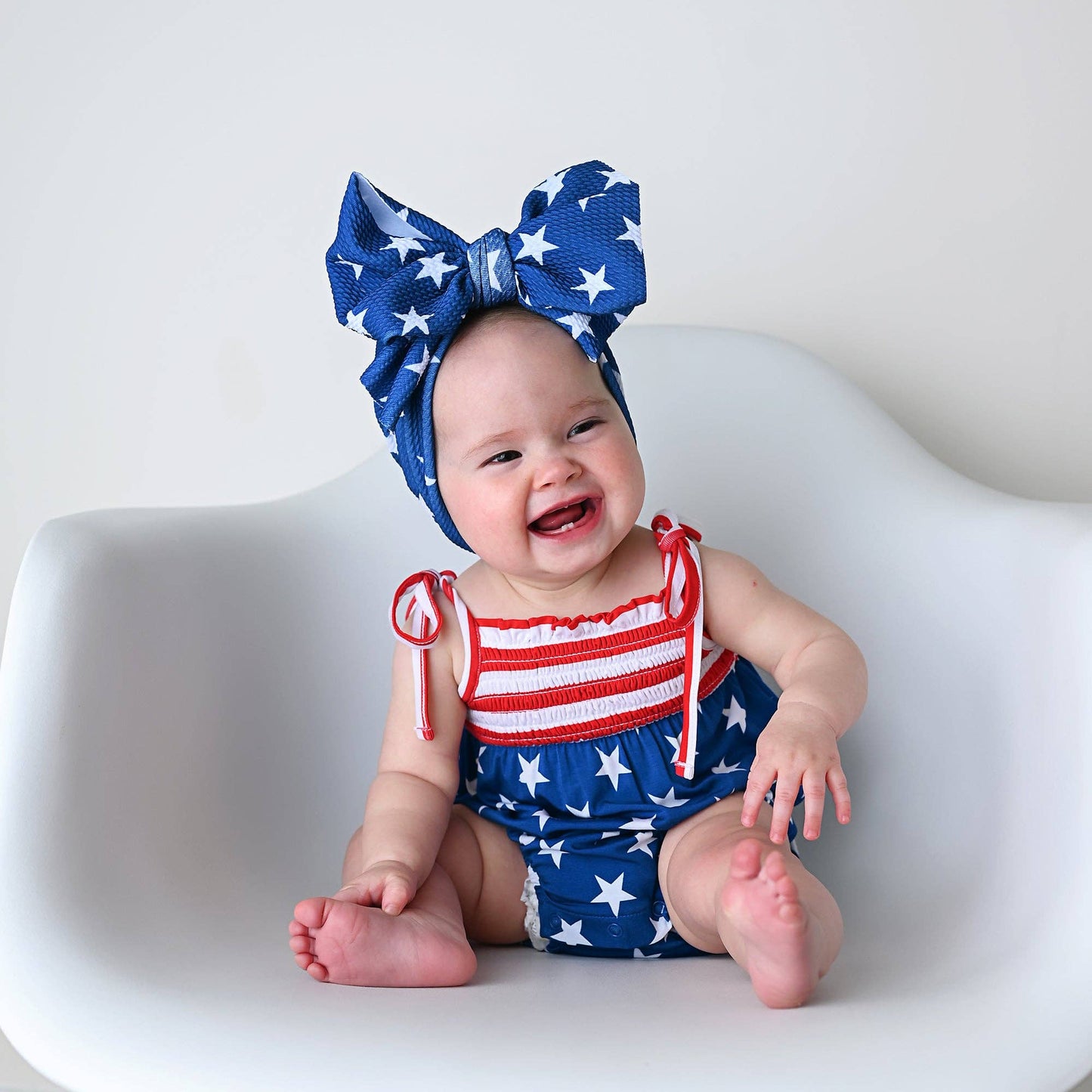 Bamboo Smocked Bubble Romper 4th of July