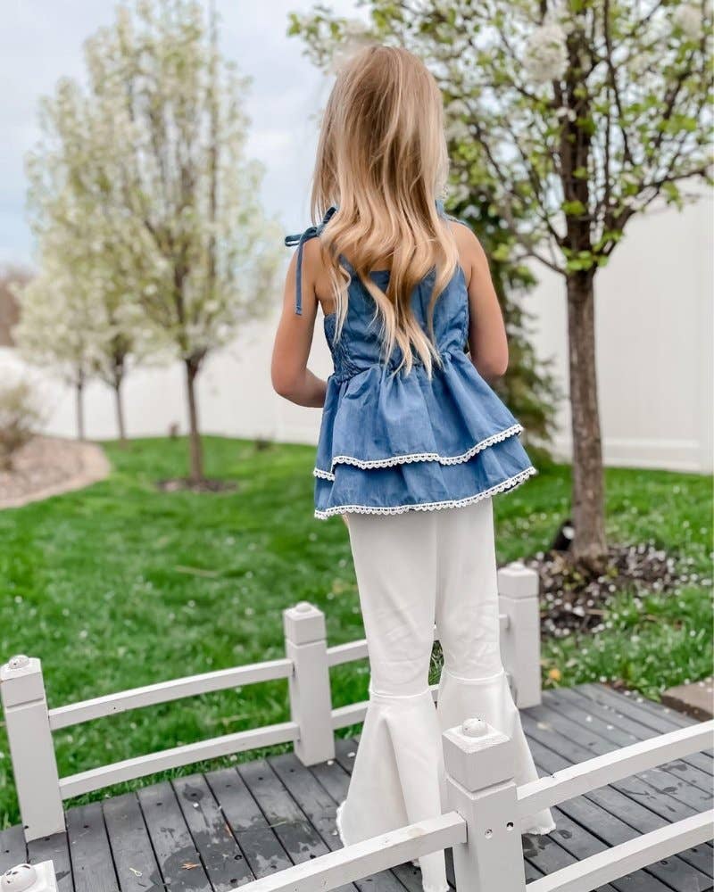 Barbie Denim Bell Bottoms - Distressed White