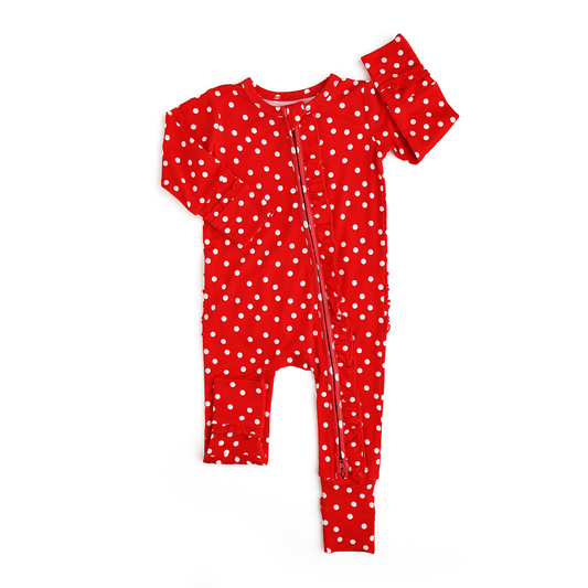 Ruffle Zip Polka Dot: Christmas