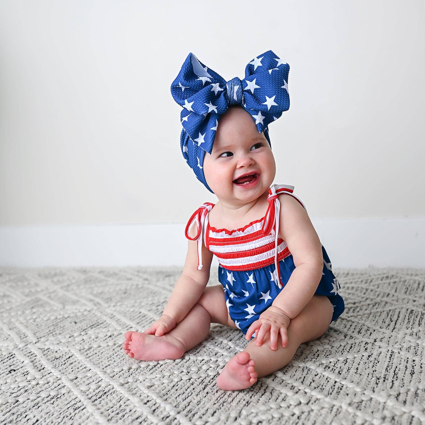 Bamboo Smocked Bubble Romper 4th of July