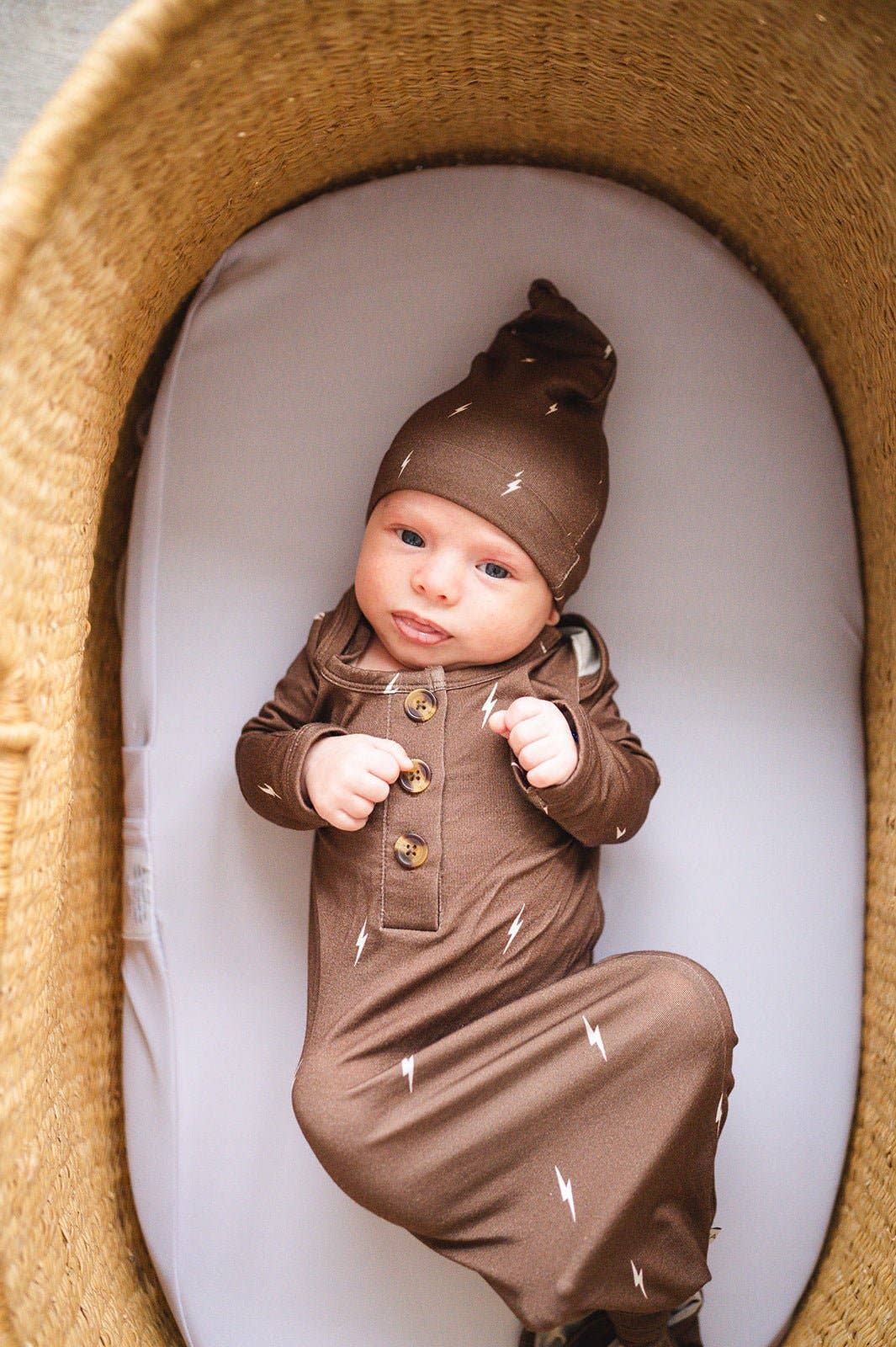 Knotted Baby Gown - Brown Lightning: Gown Only