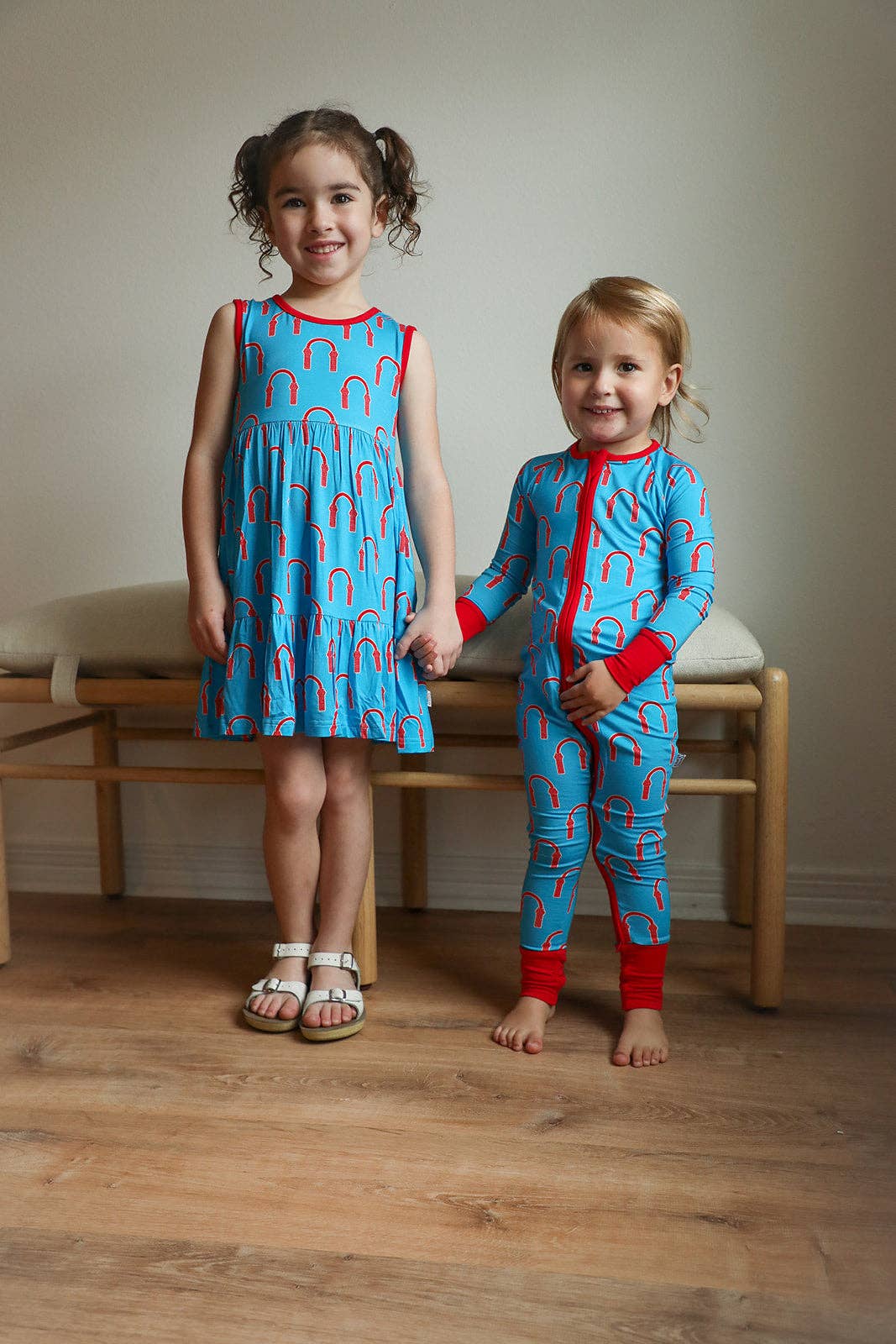 Red Arch Bamboo Tiered Twirl Dress - with Pockets