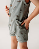 Henley Tank Short Romper- Salamander- Pond