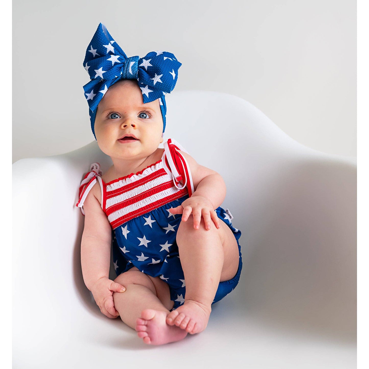 Bamboo Smocked Bubble Romper 4th of July