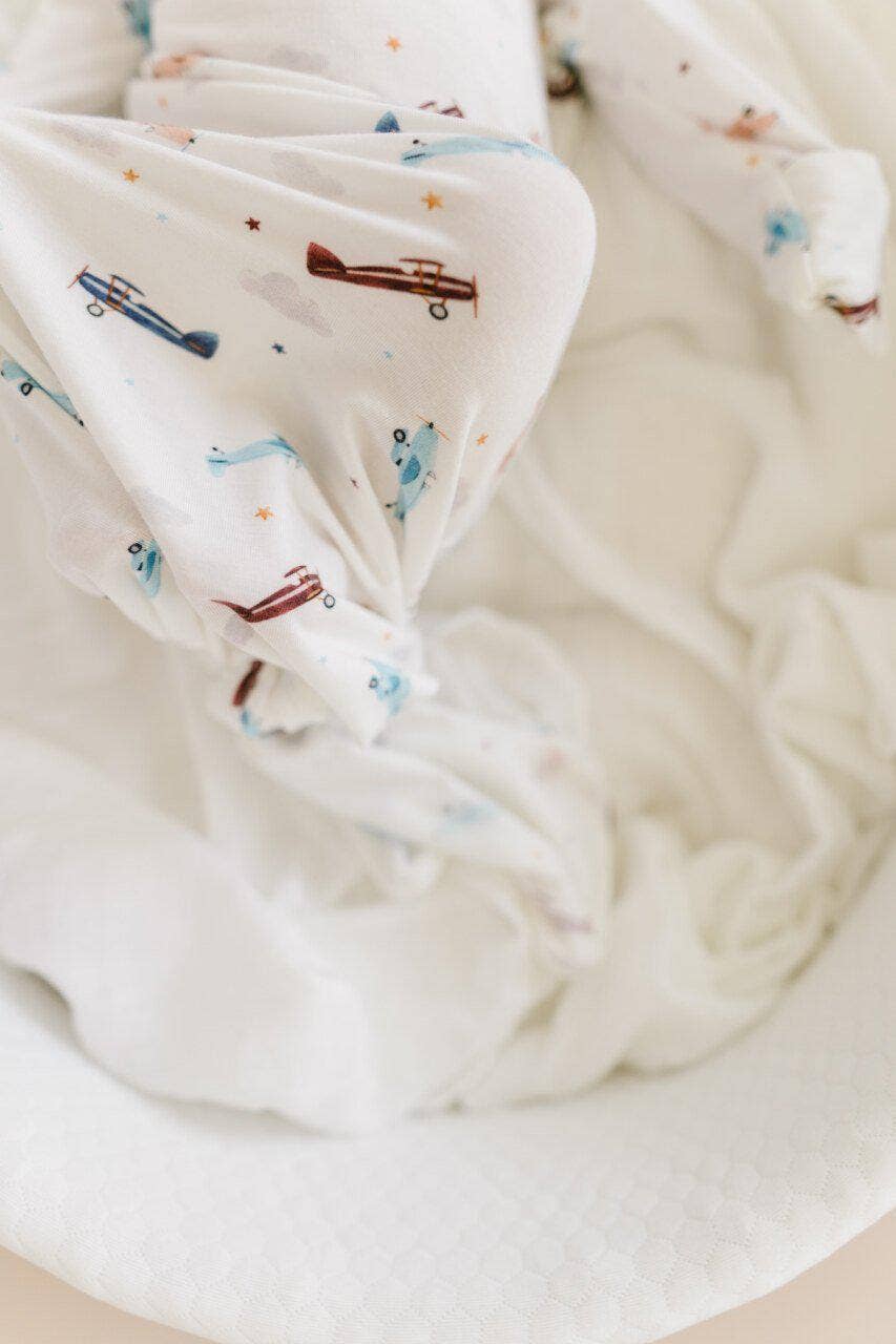 Vintage Airplane Knotted Baby Gown