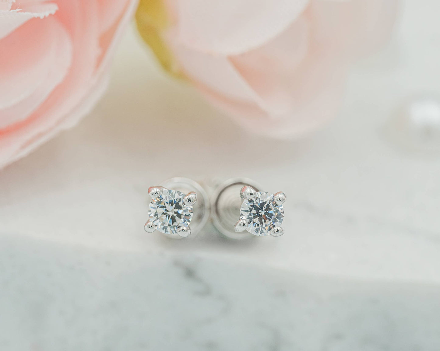 Sterling Silver Clear CZ Stud Earrings