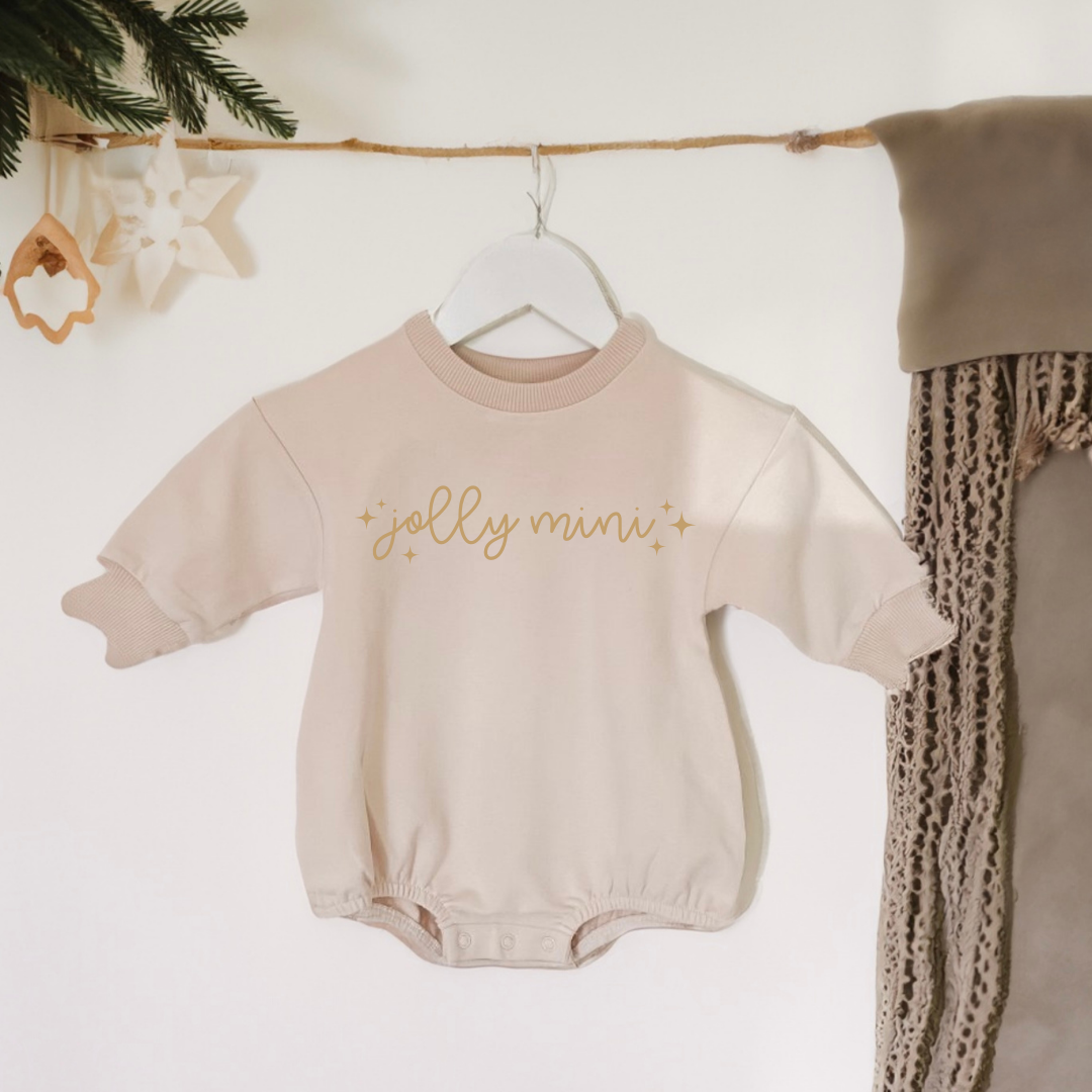 PREORDER Holiday Organic Cotton Baby Rompers: 3-6m / Message With Design Choice