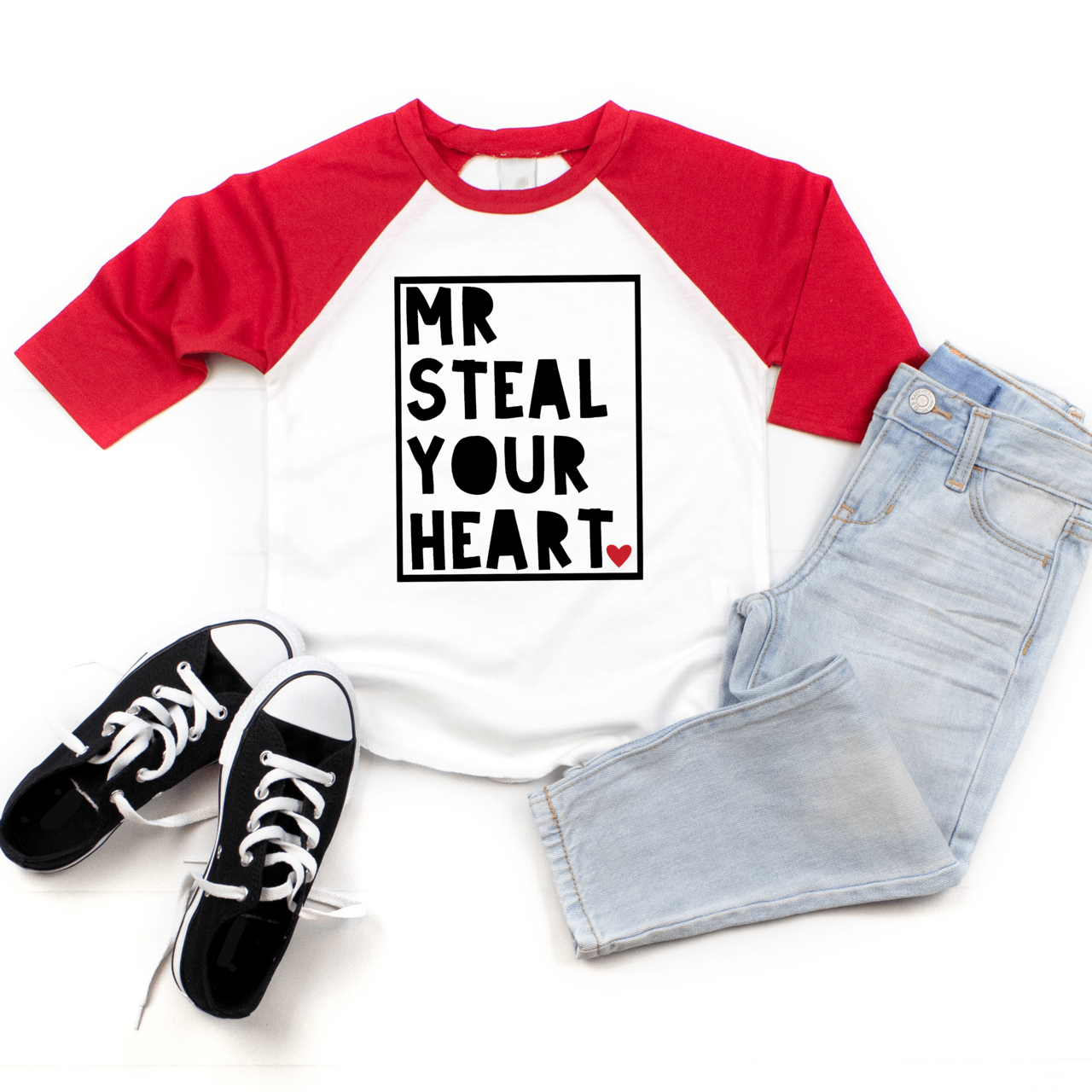 Mr Steal Your Heart Valentine's Shirt: Black