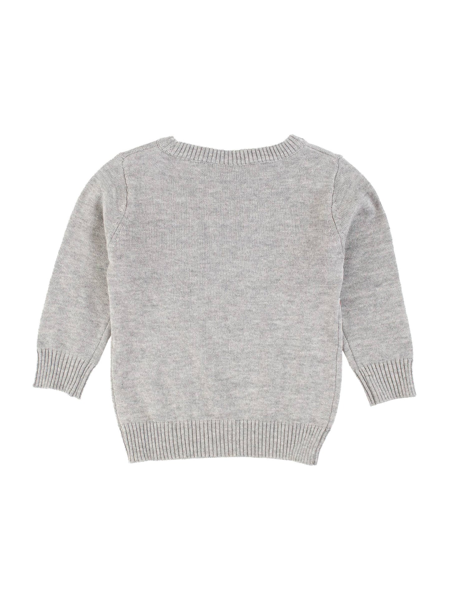 Boys Cozy Fair Isle Knit Crew Neck Sweater: Off-White