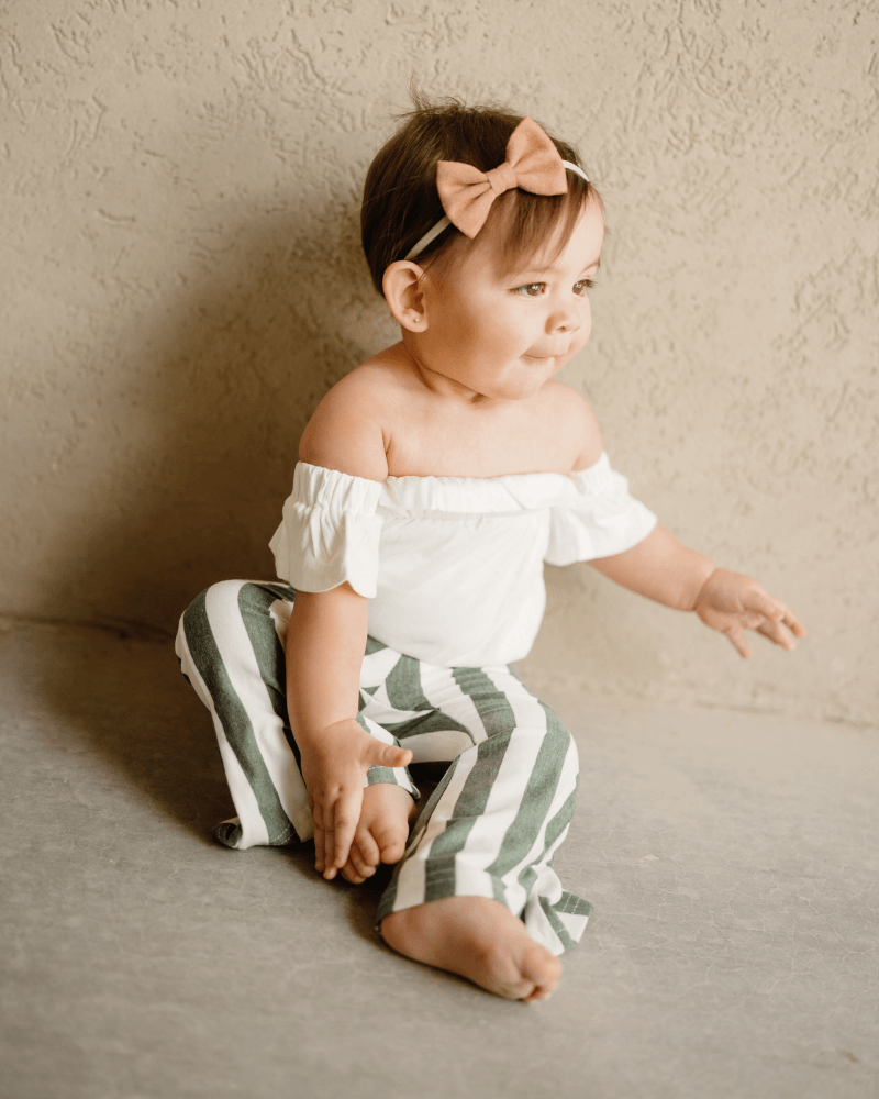 Blakely Boho bell bottoms - Green stripe